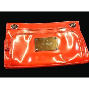 Nine & Co By Nine West Red Orange Patent Leather Clutch JJ N
